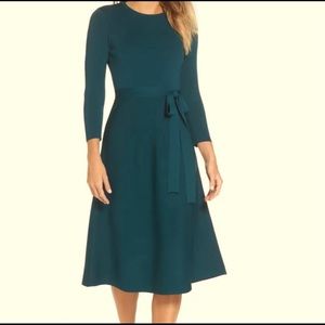 Eliza J (Nordstrom’s) Teal Green Midi Sweater Dress small size